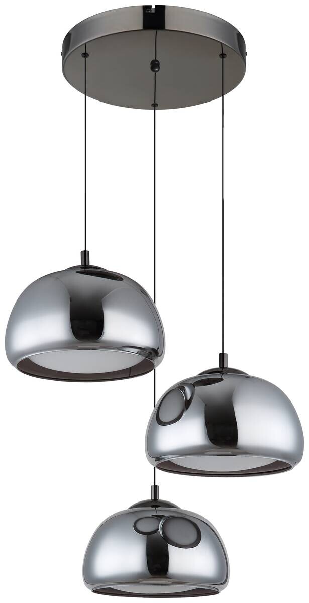 GLOBO Hängeleuchte Chrom schwarz Glas Metall B/H/L: ca. 53x25,5x57 cm