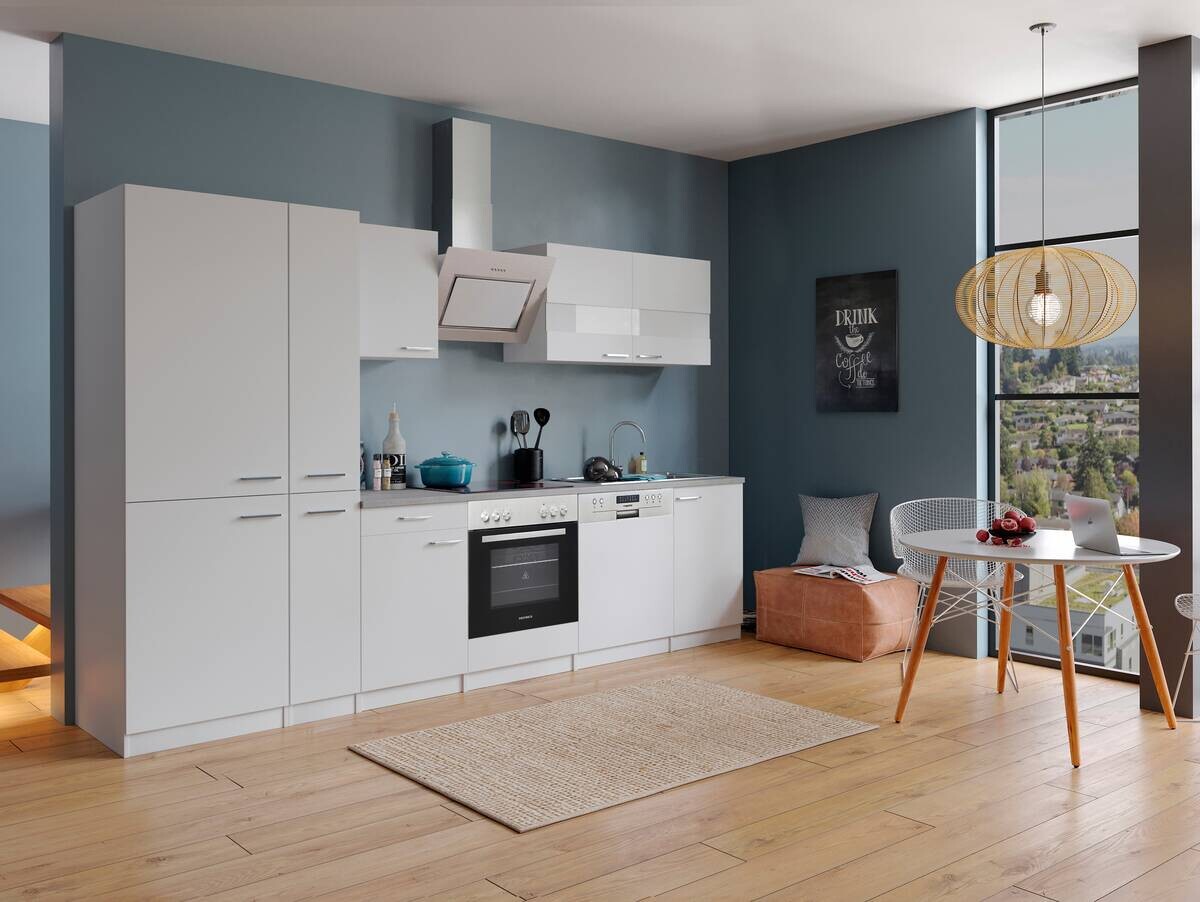 Respekta Küchenblock KB310WWCGKE178G weiß B/H/T: ca. 310x200x60 cm