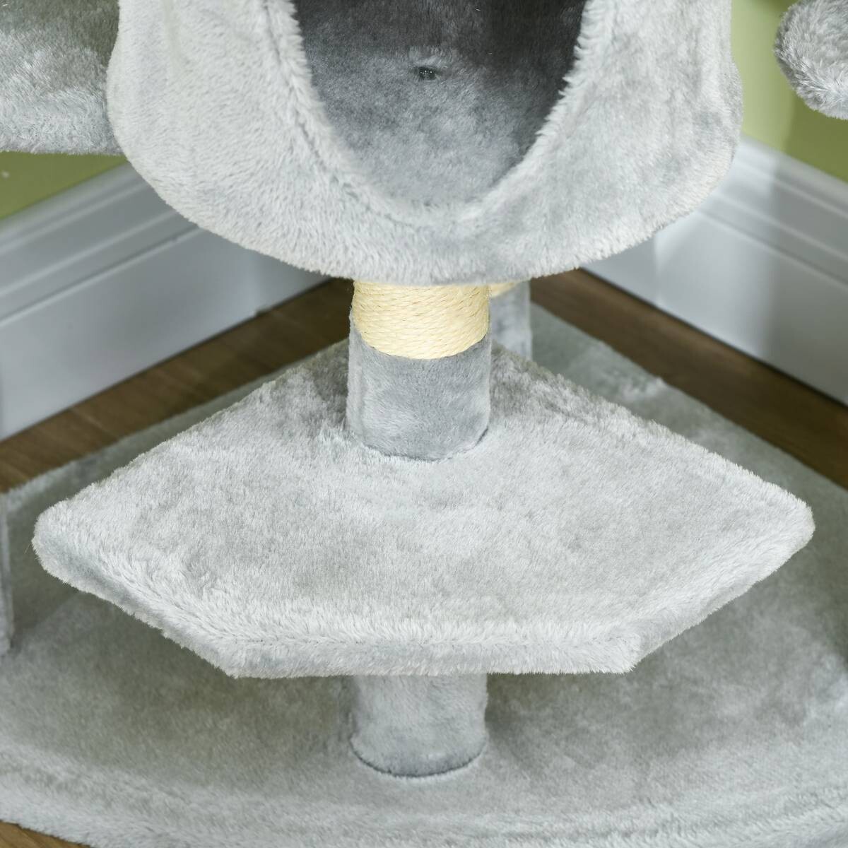 PawHut Kratzbaum hellgrau Polyester B/H/L: ca. 60x200x60 cm