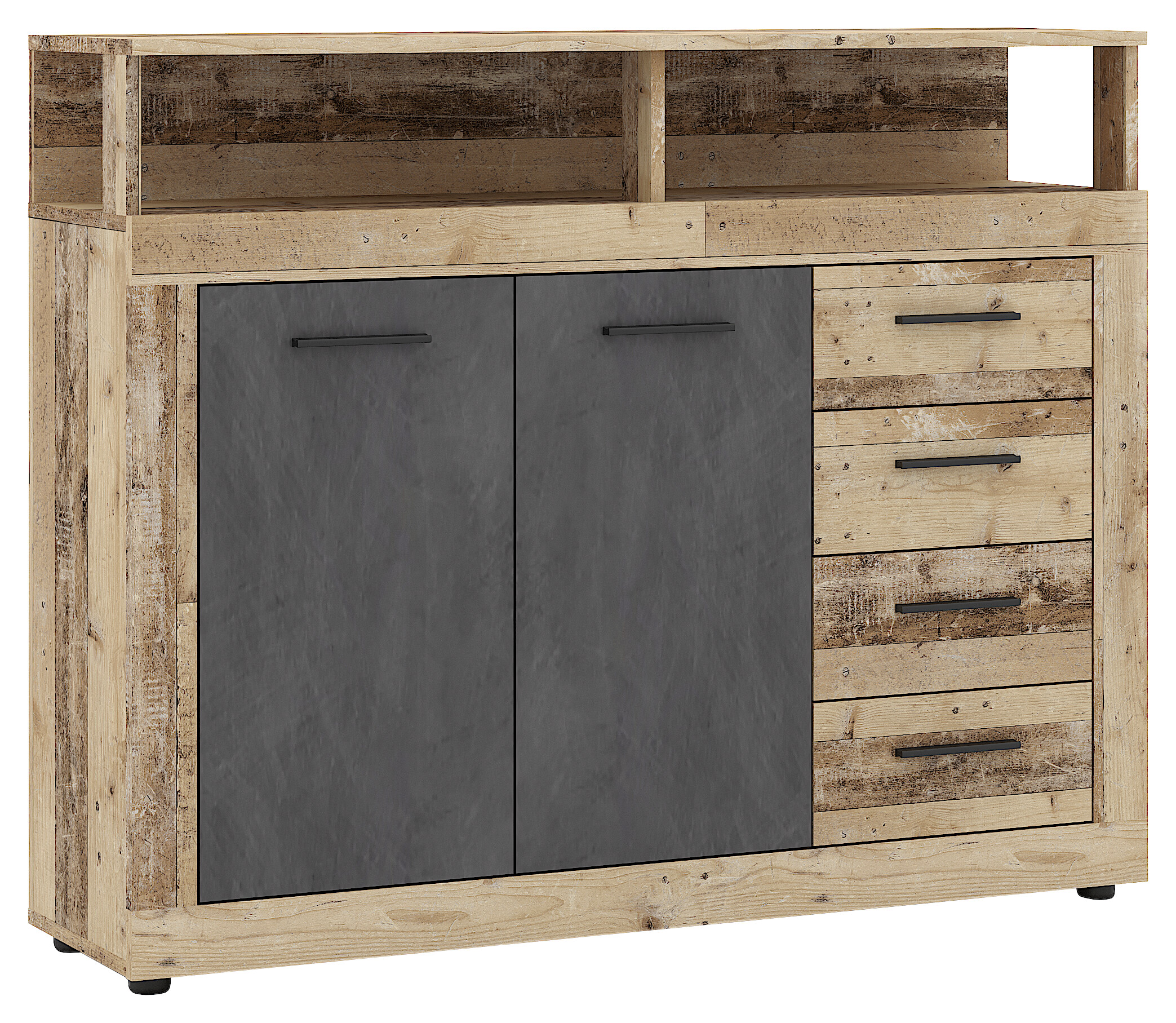 Kommode LUNA MIDI Eiche Old Wood Nachbildung Eiche Matera Nachbildung B/H/T: ca. 119,5x96,8x32 cm