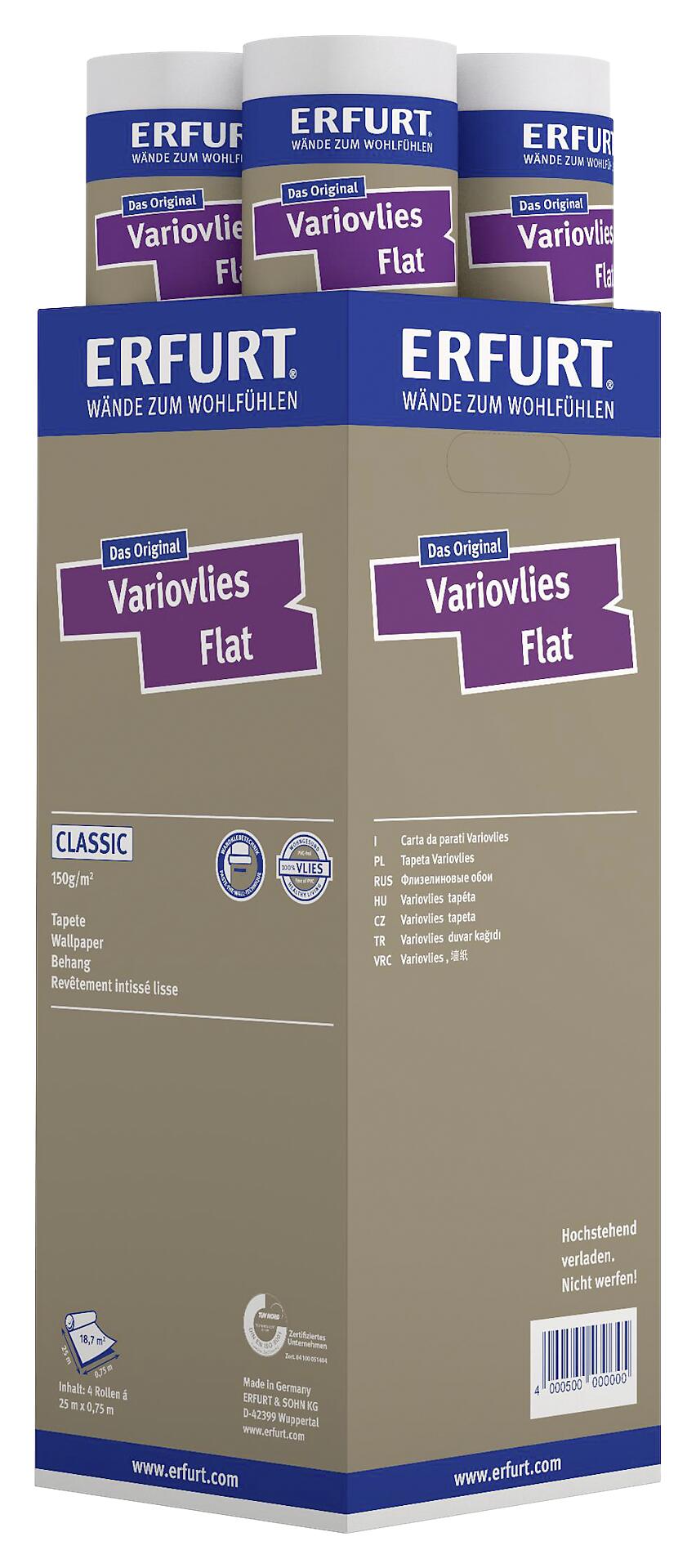 Erfurt Vliestapete Variovlies Flat Classic weiß B/L: ca. 75x2500 cm