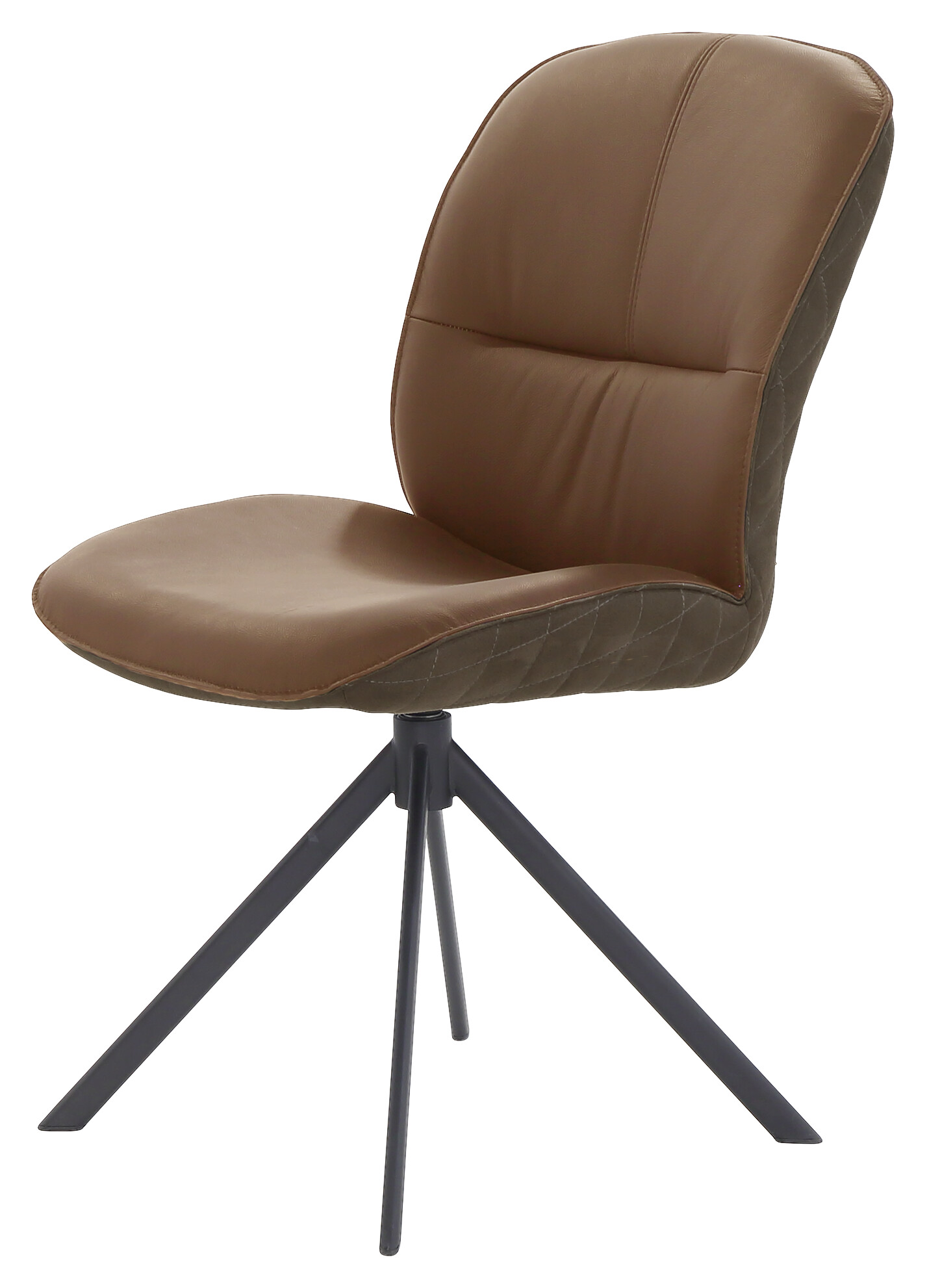 Drehstuhl  Cognac braun Leder Microfaser B/H/T: ca. 47x88x63 cm