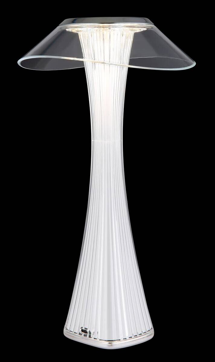 GLOBO Tischleuchte weiß klar Chrom Acryl Kunststoff H/D: ca. 27,4x15,1 cm 1 Brennstellen