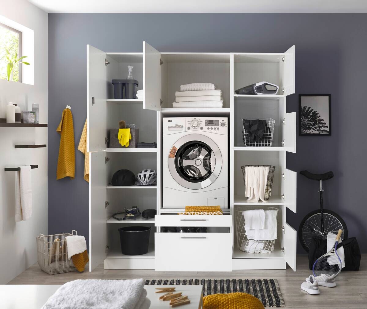 Respekta Hauswirtschaftsraum-Set Clara weiß matt B/H/T: ca. 167,4x200x67,6 cm