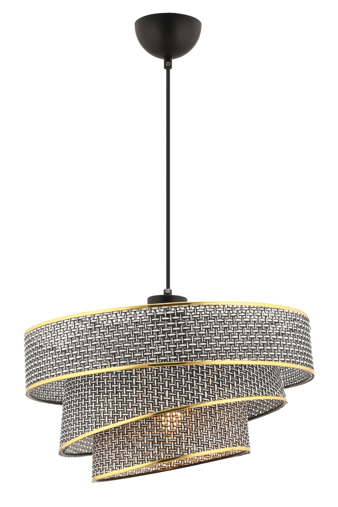 Opviq Pendelleuchte Couper grau gold Baumwolle Metall B/H/L: ca. 40x72x40 cm E27 1 Brennstellen