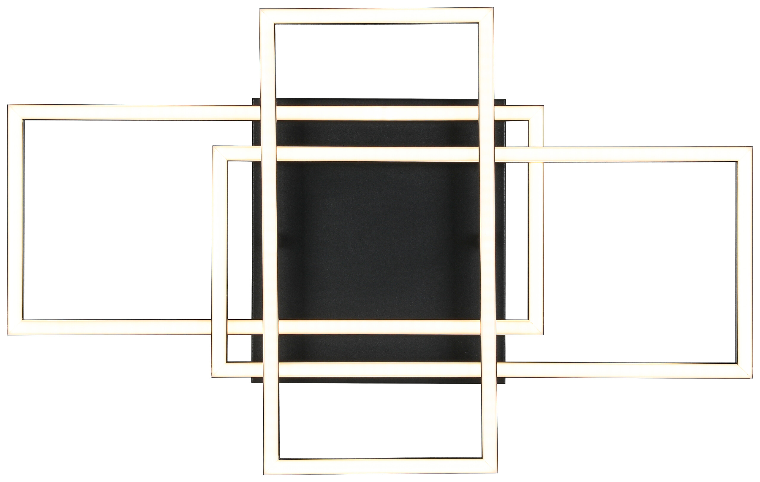 Nolo LED-Deckenleuchte Twin schwarz Metall B/H/L: ca. 36x9,1x58 cm