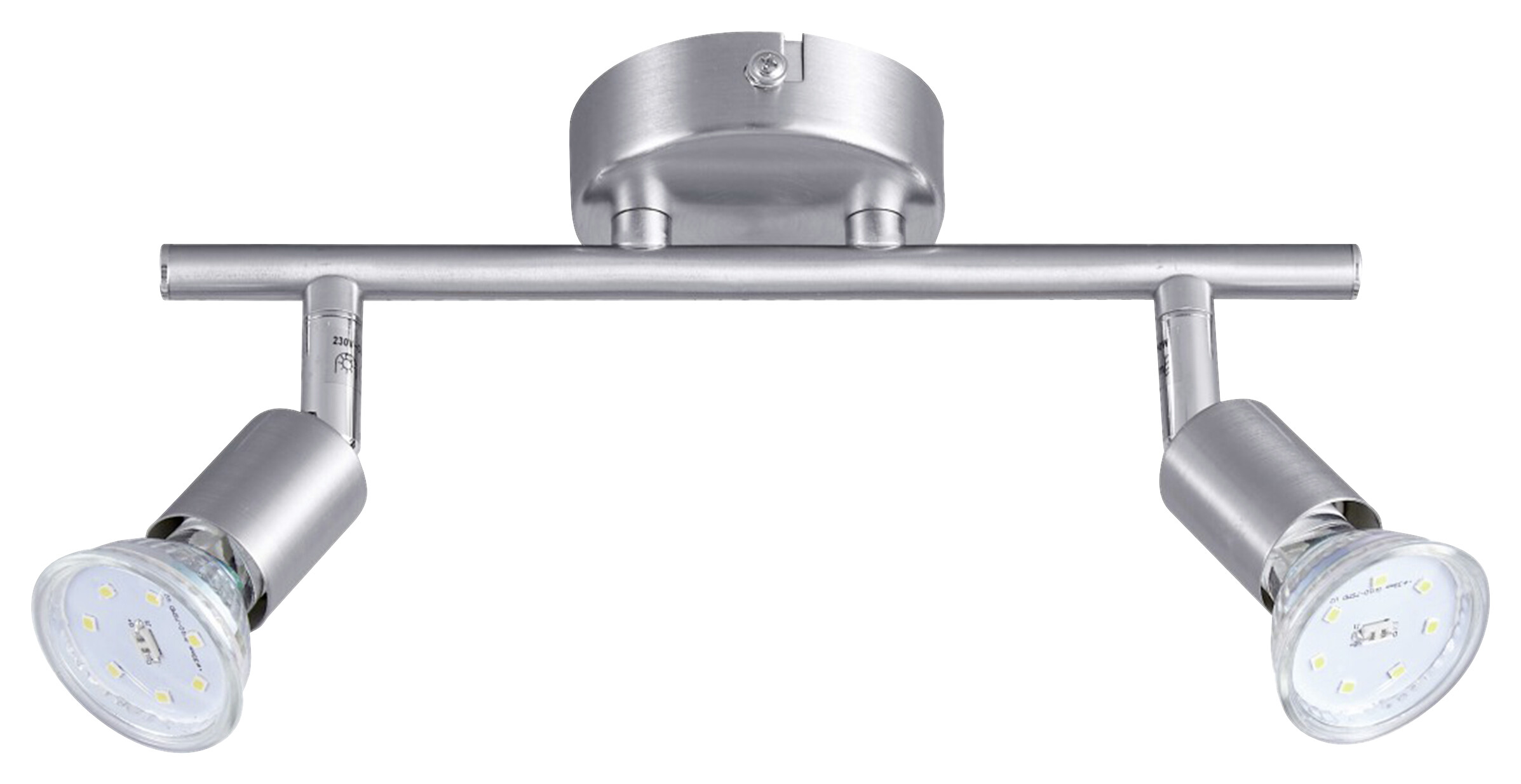 POCOline Spotbalken Boris nickel matt B/H/L: ca. 10x8x25 cm 2 Brennstellen