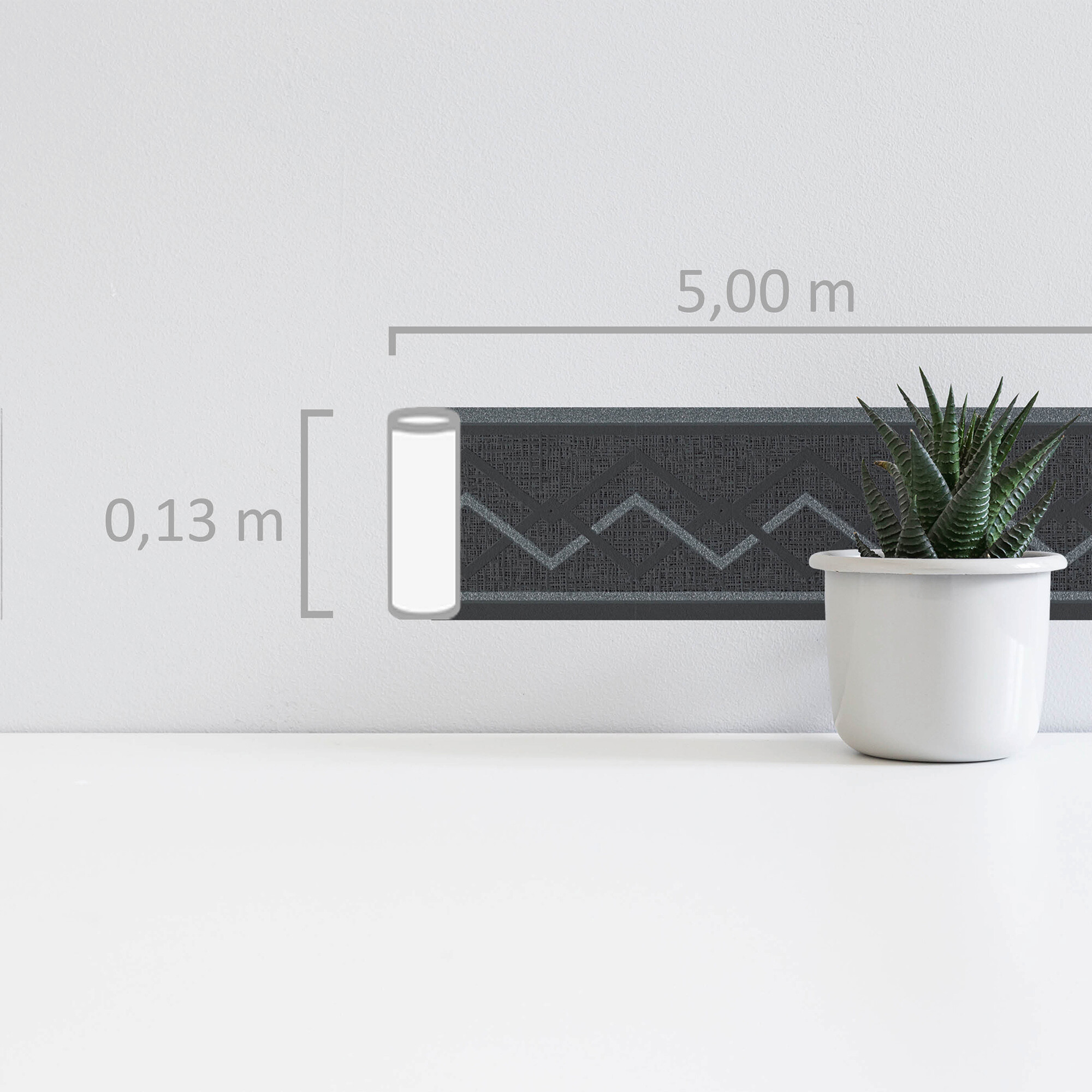 A.S.Creation Bordüre grau B/H/D: ca. 13x500x8 cm