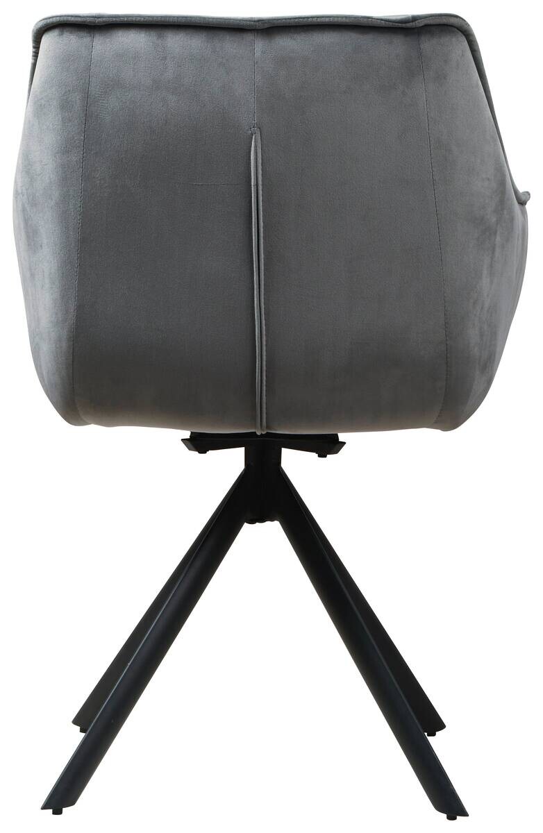 Armlehnstuhl Darwin dunkelgrau schwarz Samtoptik Metall B/H/T: ca. 61x95x60 cm Armlehnstuhl Darwin dunkelgrau schwarz Samtoptik Metall B/H/T: ca. 61x95x60 cm