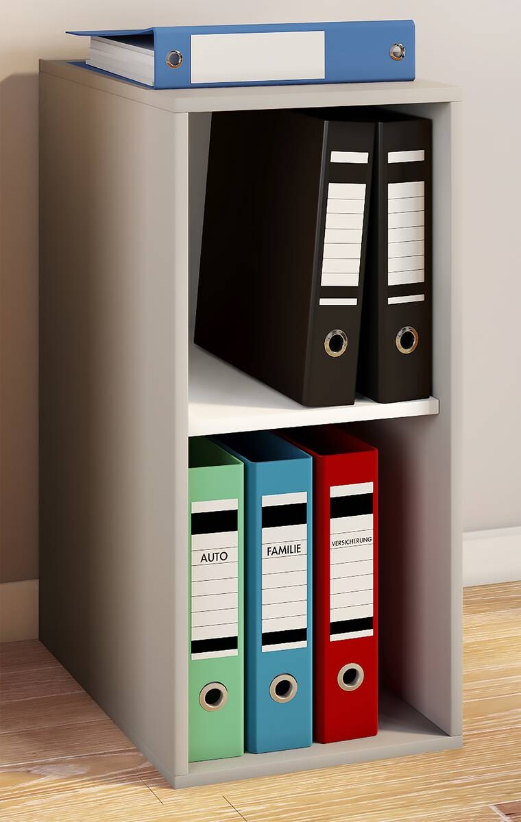 Regal Lona I grau weiß B/H/T: ca. 35x74x37 cm