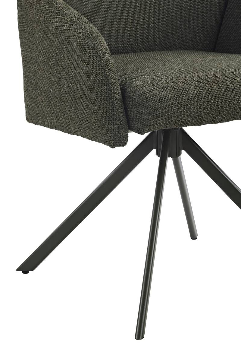 Drehstuhl Holly grün Microfaser Webstoff B/H/T: ca. 57x84x61 cm