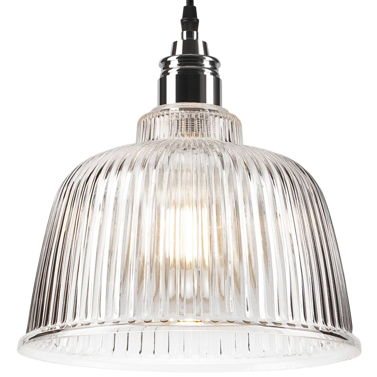 Lamkur Pendelleuchte Asta oxidgrün Glas Stahl H/L: ca. 81x28 cm E27 1 Brennstellen