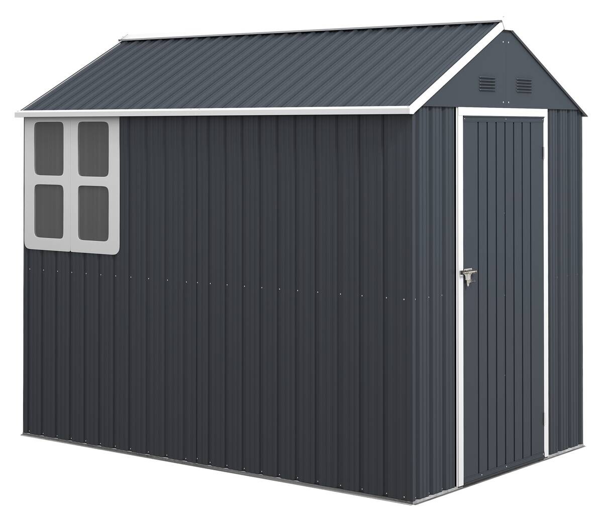 Outsunny Gartenhaus dunkelgrau Polypropylen B/H/L: ca. 172x259x222 cm