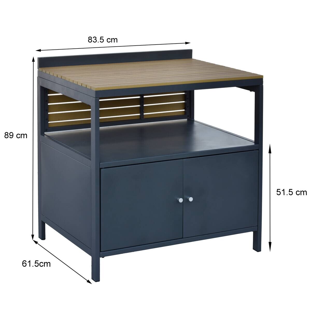 POCOline Outdoor-Küchenmodul natur Aluminium B/H/L: ca. 83,5x89x61,5 cm