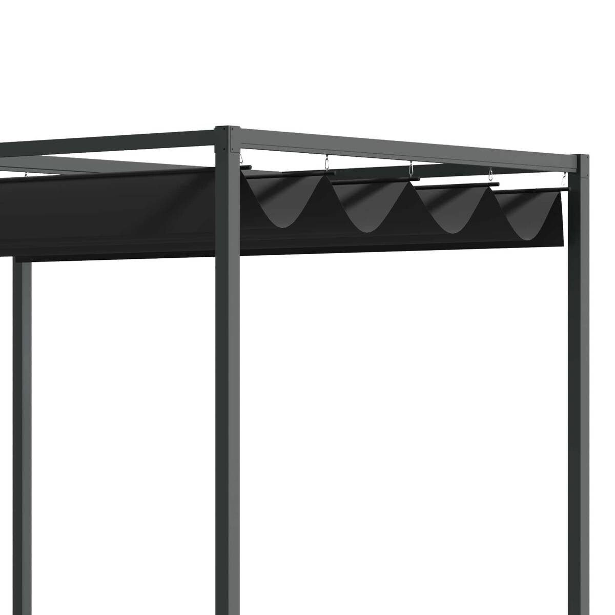 Outsunny Pergola mit Schiebedach schwarz Metall B/H/L: ca. 213x221x298 cm