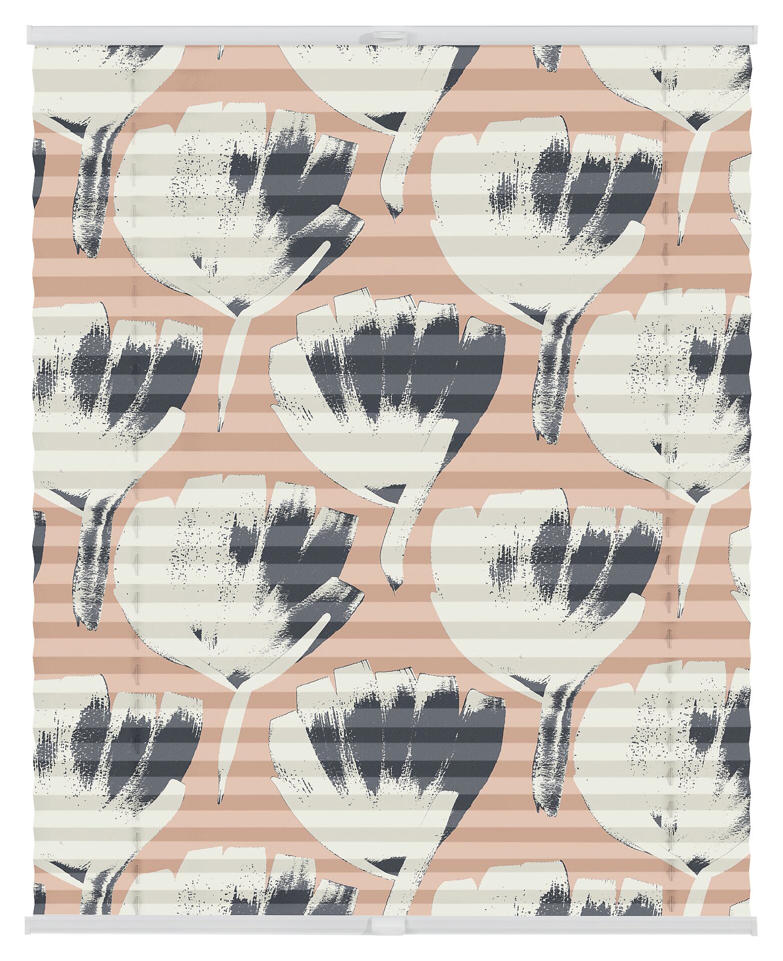 LICHTBLICK Spannplissee Jumbo Flowers rot B/L: ca. 80x130 cm