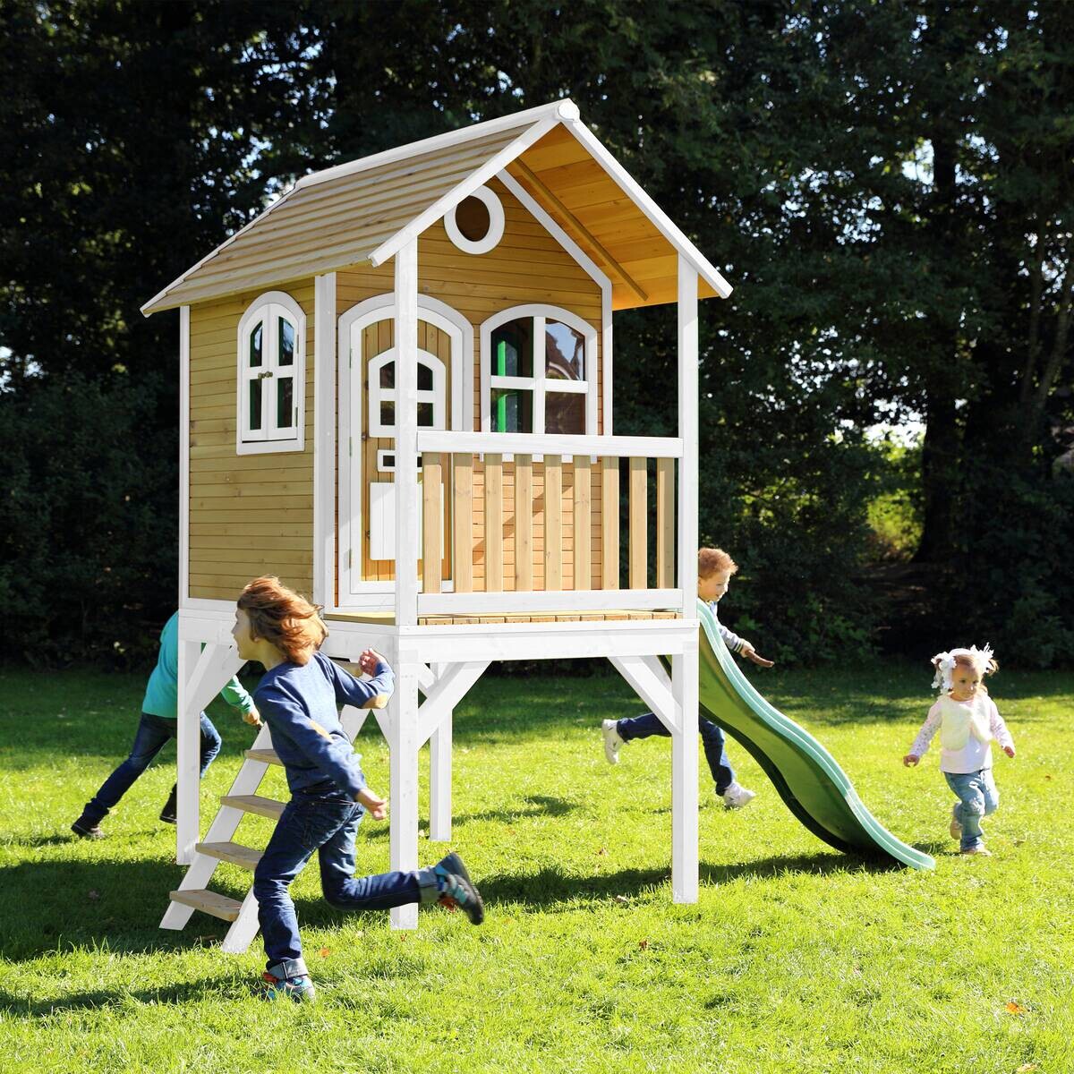 AXI Spielhaus Laura braun B/H/L: ca. 318x272x191 cm