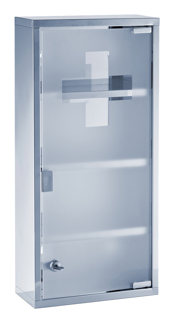 Medizinschrank transparent Edelstahl B/H/L: ca. 12x57x27 cm