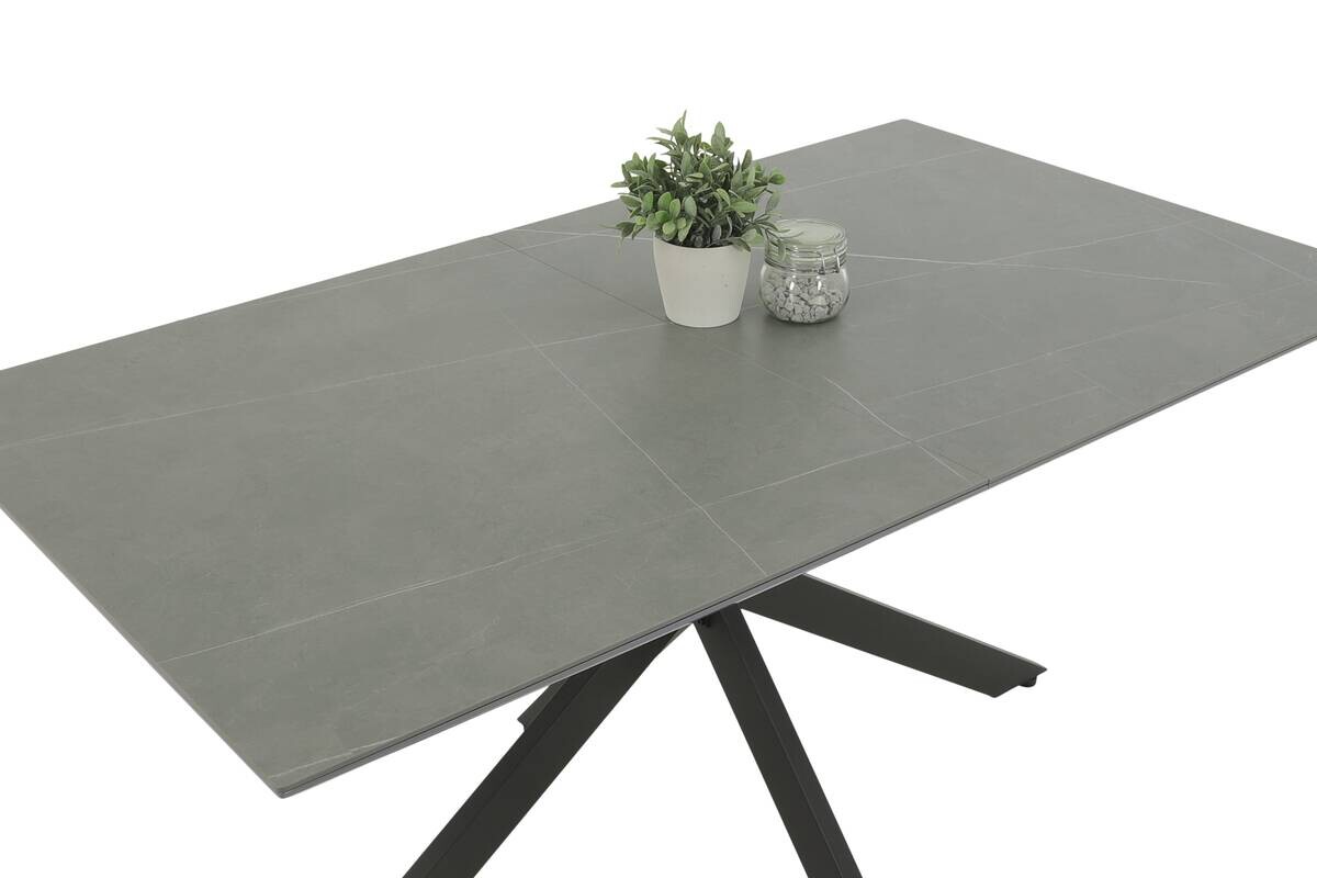 Tisch Chiara Marmoroptik grau anthrazit stone Metall B/H/T: ca. 200x76x90 cm