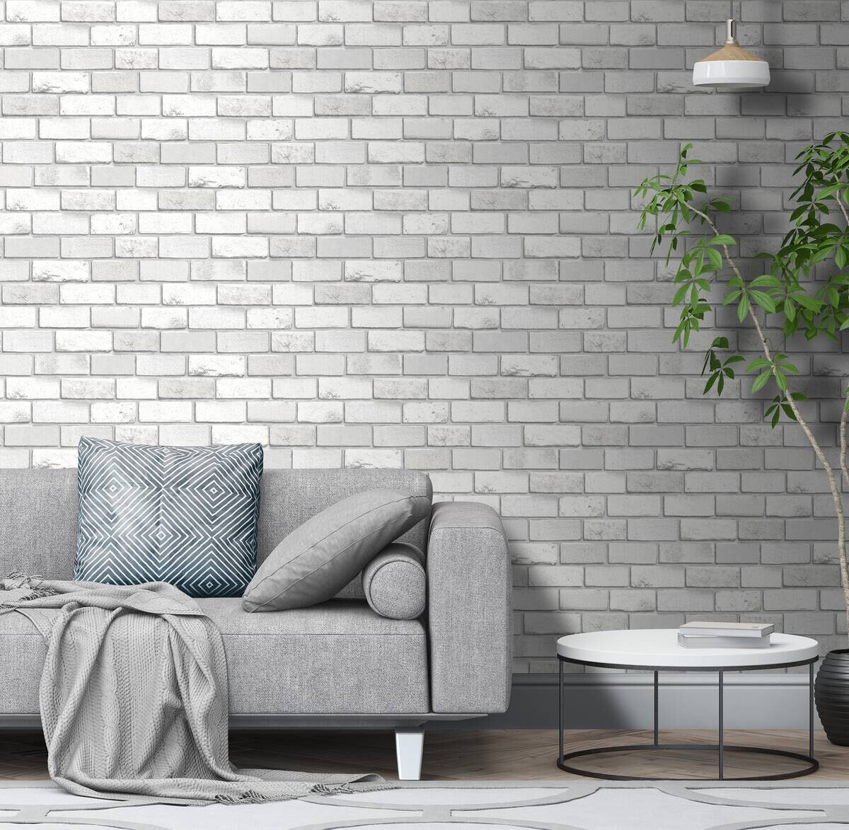 UGEPA Vinyltapete Steinoptik weiß B/L: ca. 53x1005 cm glitzernd