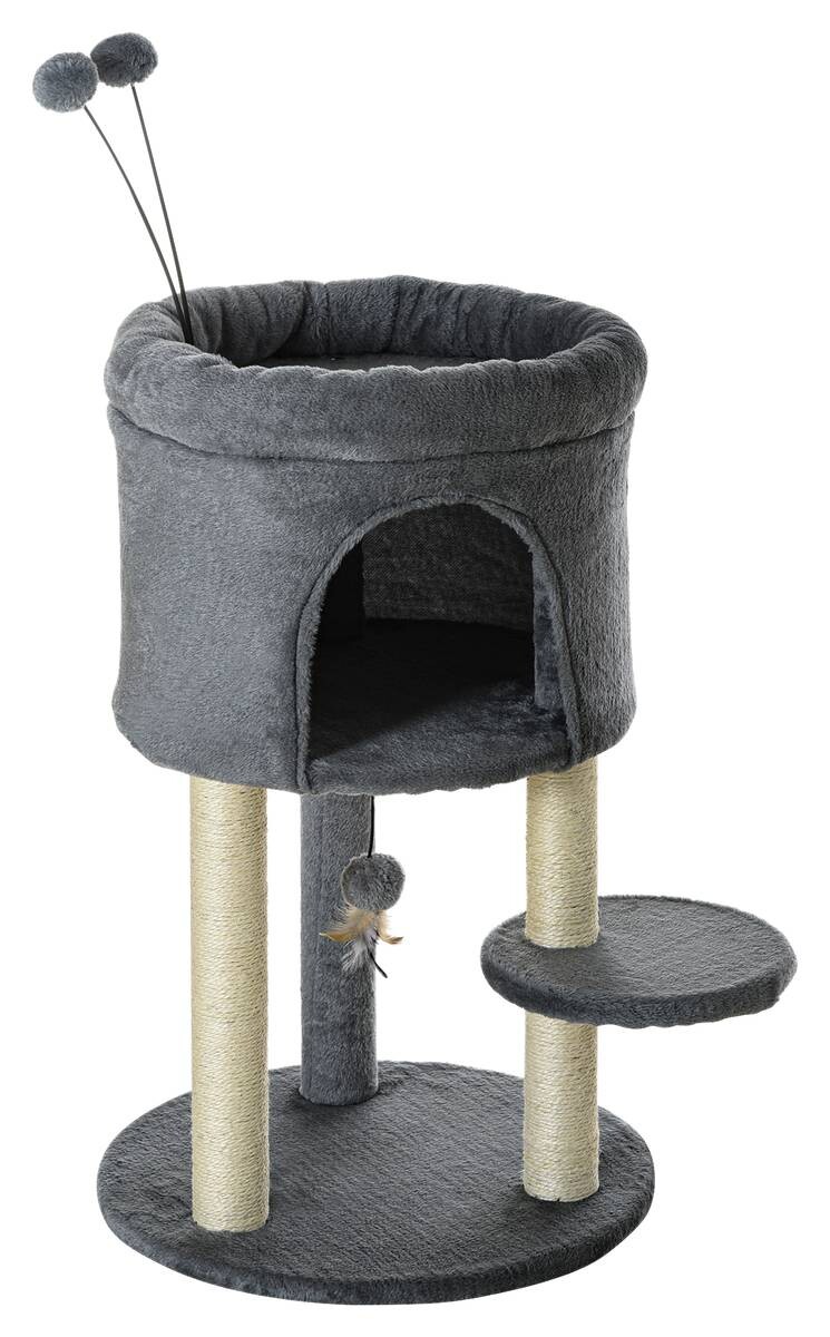 PawHut Kratzbaum grau Polyester B/H/L: ca. 44,5x73,5x44,5 cm