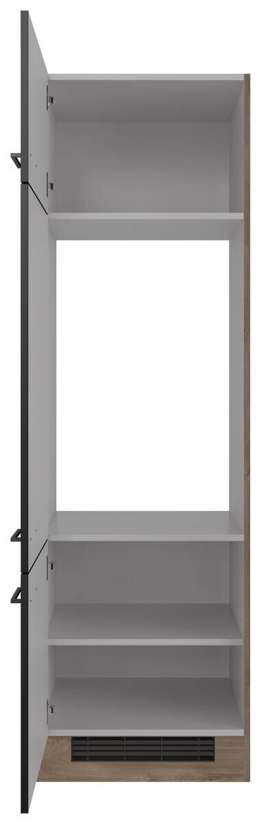 Kühlumbauschrank Capri schwarz matt B/H/T: ca. 60x200x57 cm