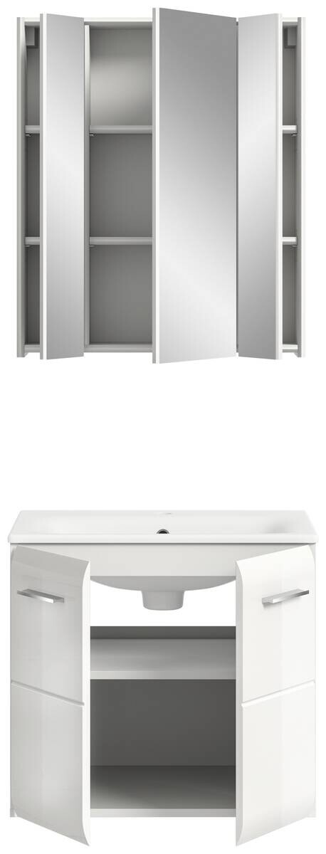 Badezimmer-Set Ice weiß weiß Hochglanz B/H/T: ca. 60x185x46 cm