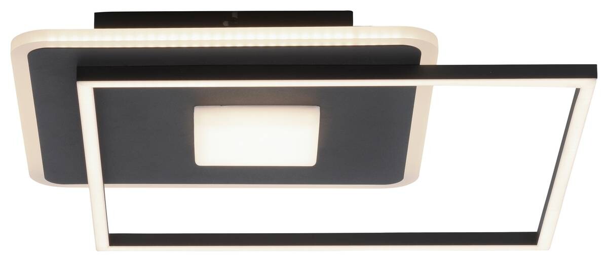 Just Light LED-Deckenleuchte DOMINO 15045-18 weiß schwarz Metall Kunststoff B/H/T: ca. 45x6,5x45 cm 1 Brennstellen