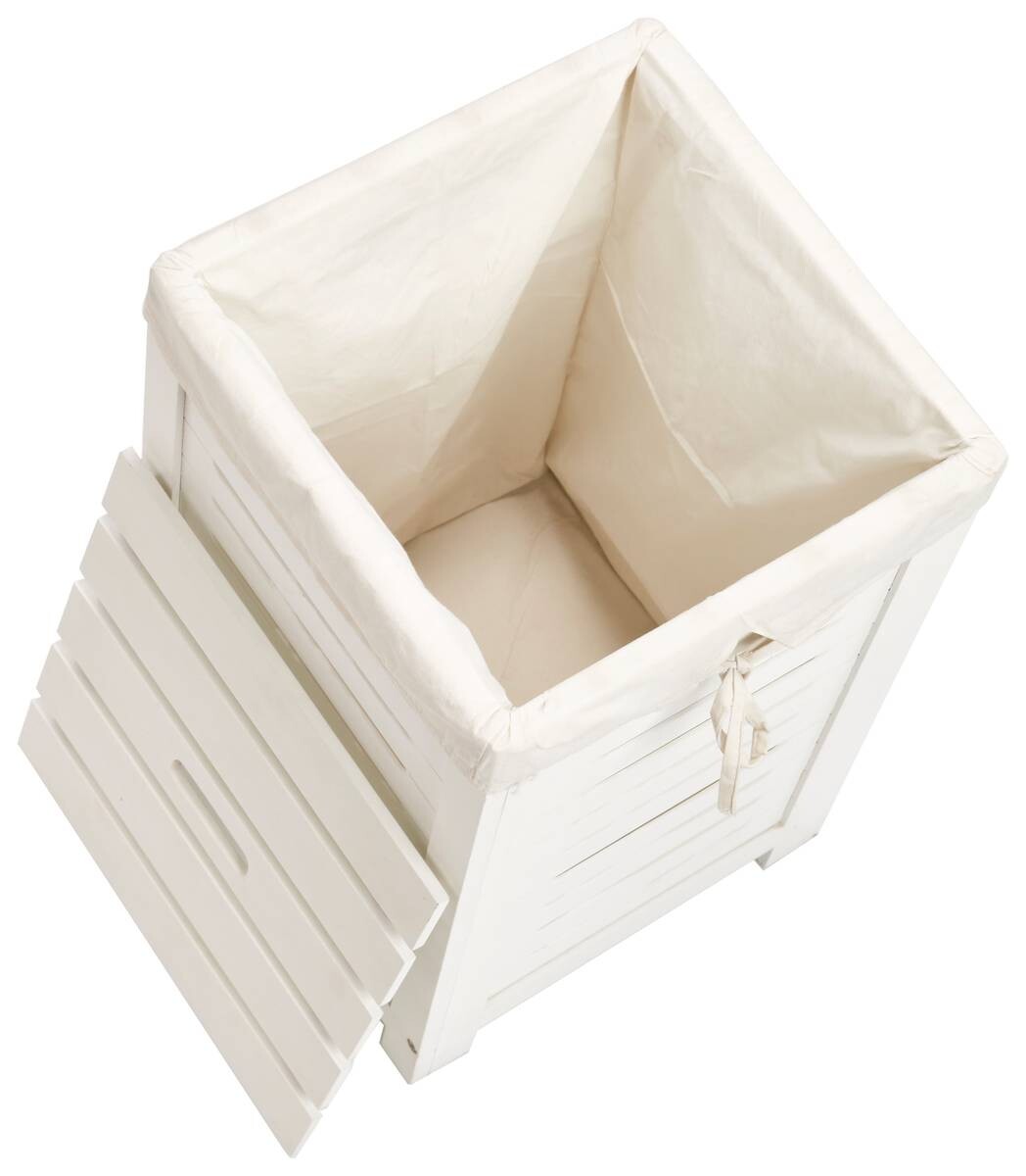Zeller Wäschesammler weiß Holz B/H/T: ca. 35x55x35 cm