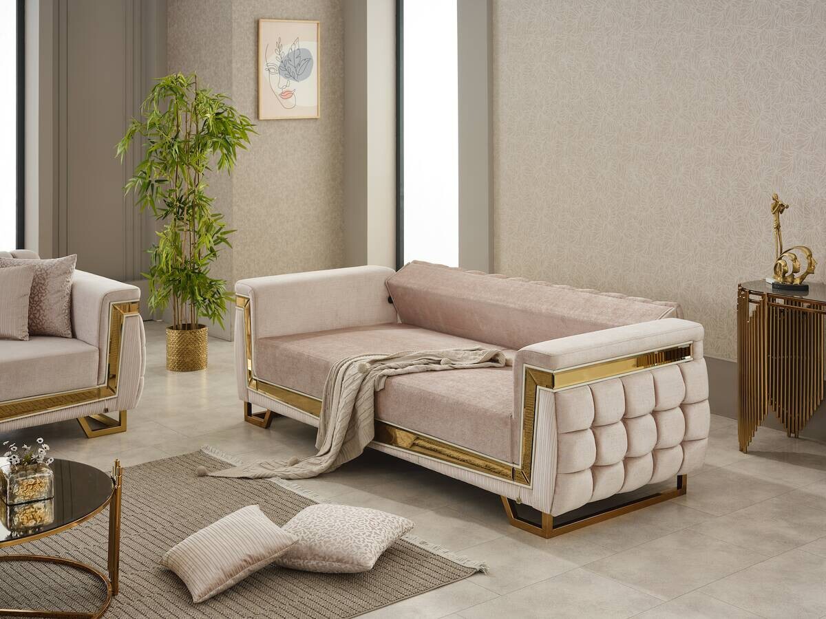 Sofa 3-2-1 Pera beige Webstoff