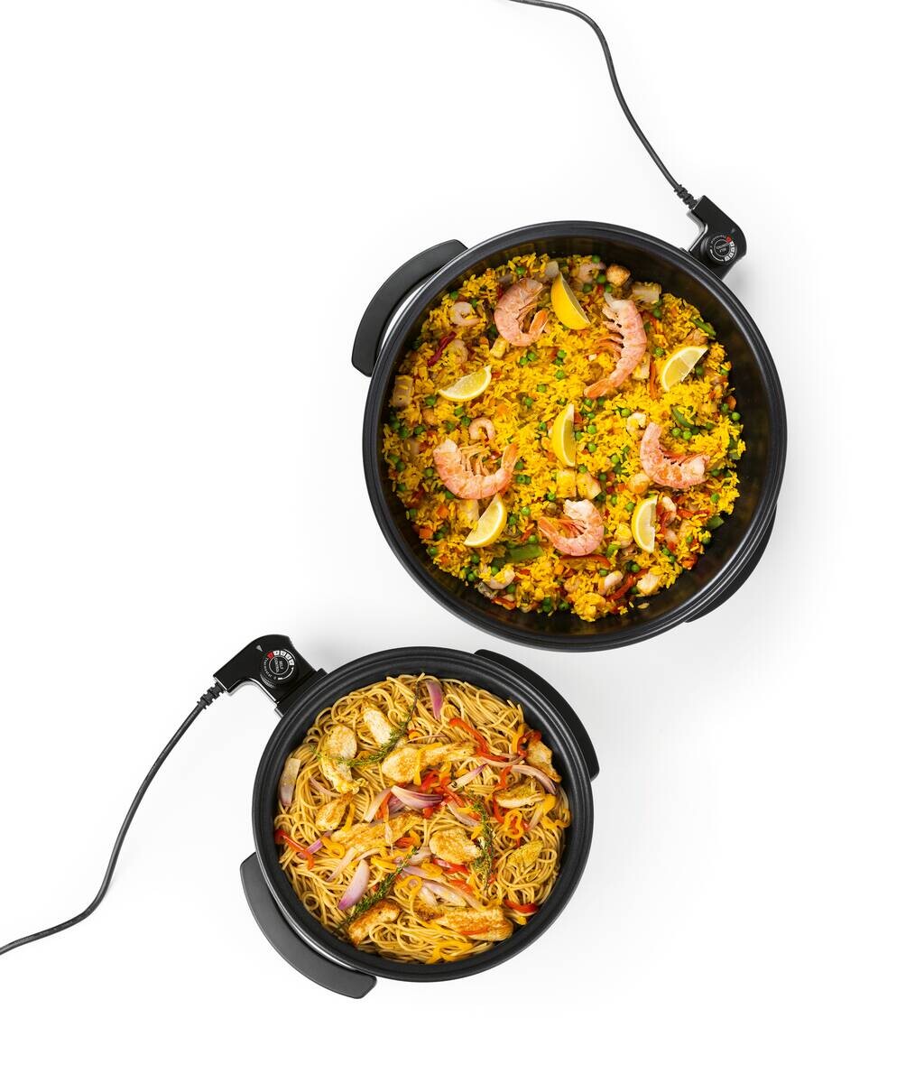 GOURMETmaxx Elektrische Party-Pfanne schwarz Edelstahl B/H/L: ca. 14,5x36x34,5 cm