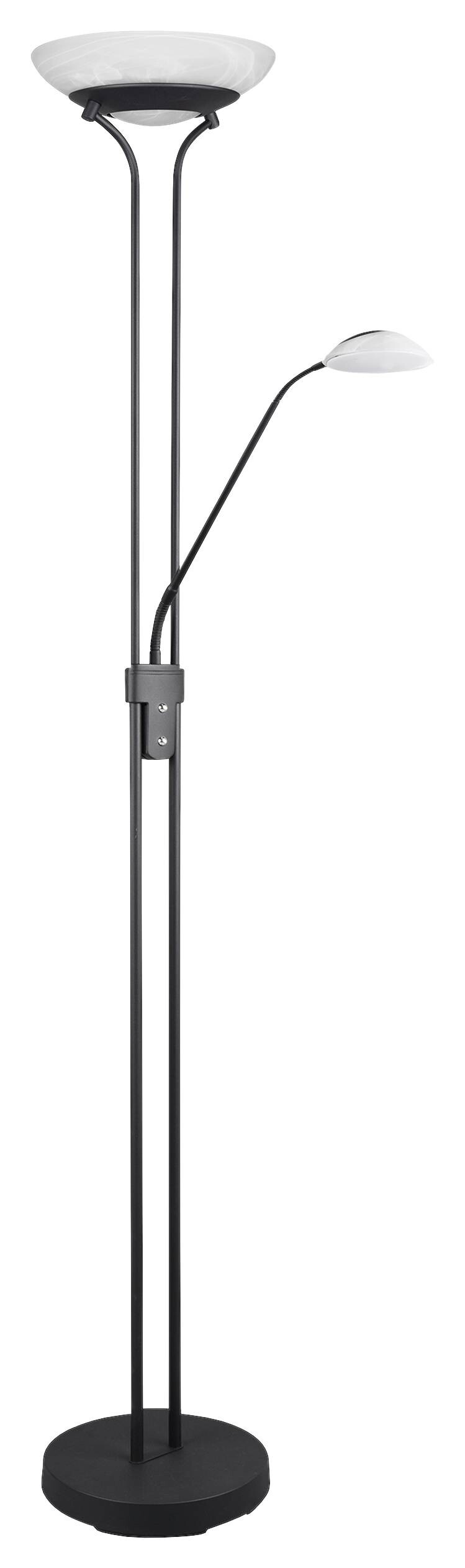 Reality Stehleuchte Orson mattschwarz weiß Metall Glas H/D: ca. 180x32 cm