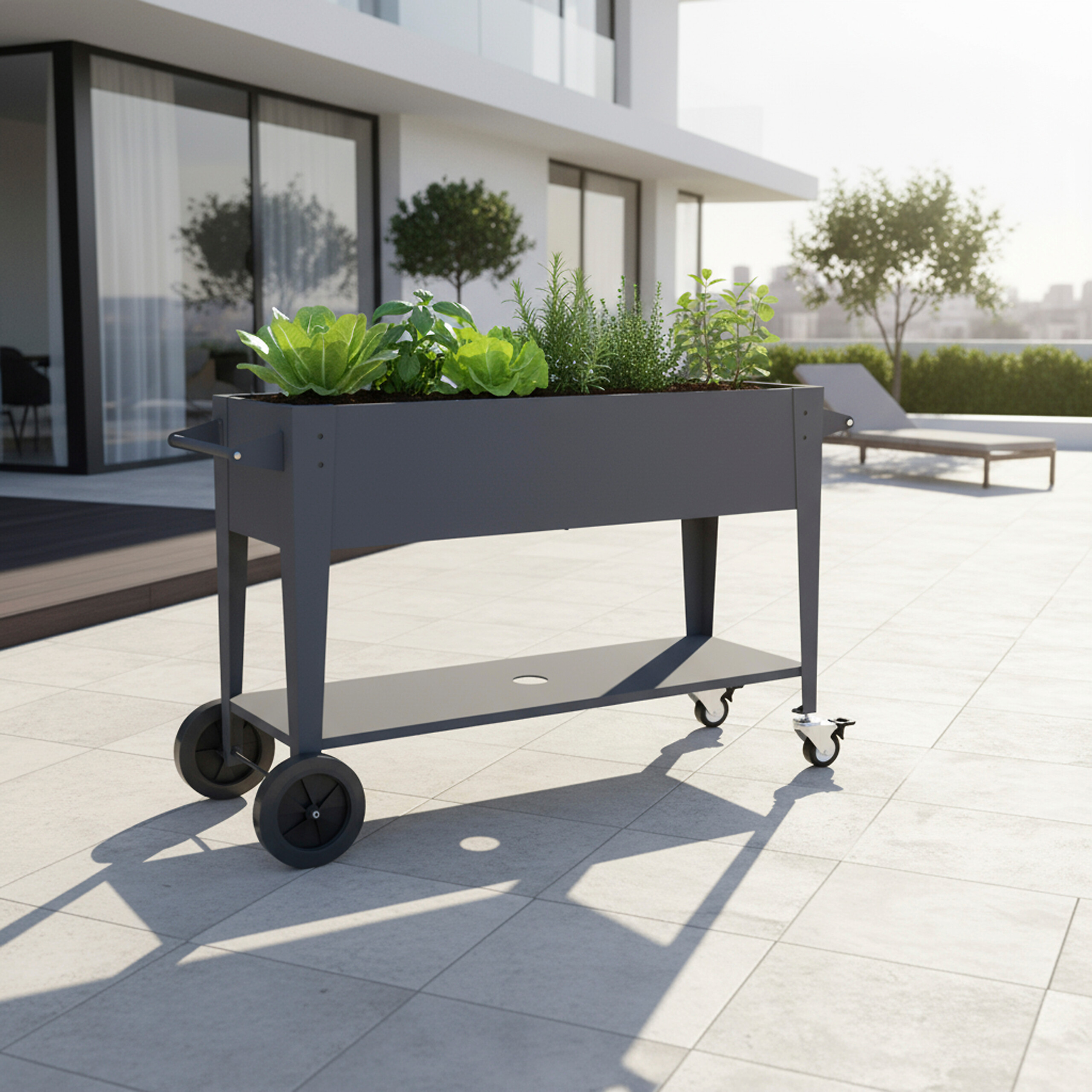 Westmann Hochbeet Mobila anthrazit Stahl B/H/L: ca. 118x80x50 cm