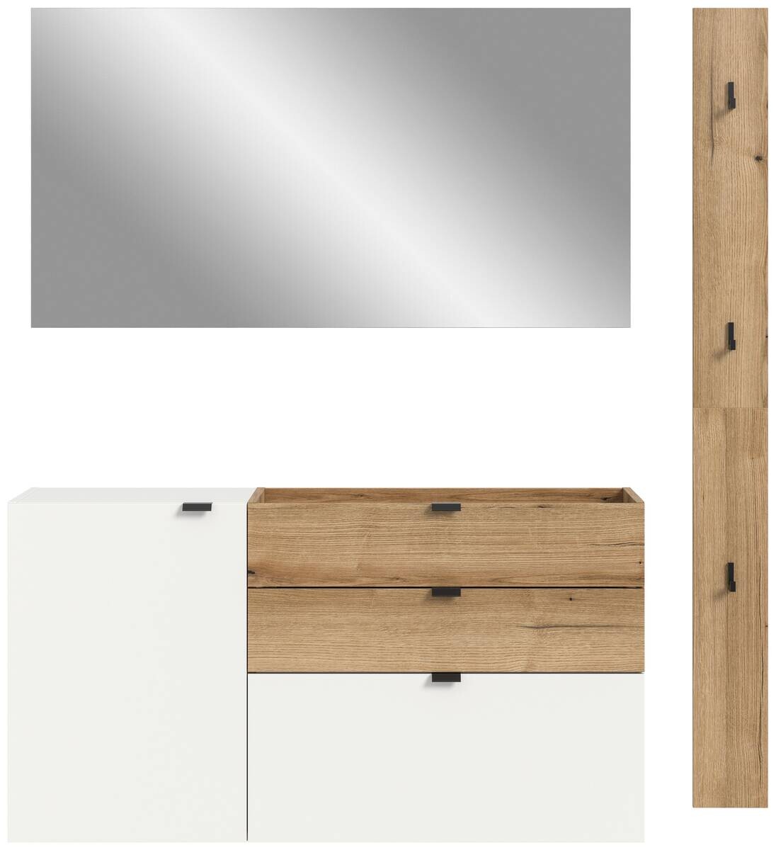 Garderobe Naro weiß Evoke Oak Nachbildung B/H/T: ca. 158x194x37 cm