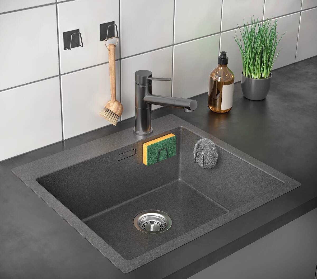 Metaltex Haushaltshelfer schwarz Stahl B/H/L: ca. 8,5x17x3,3 cm