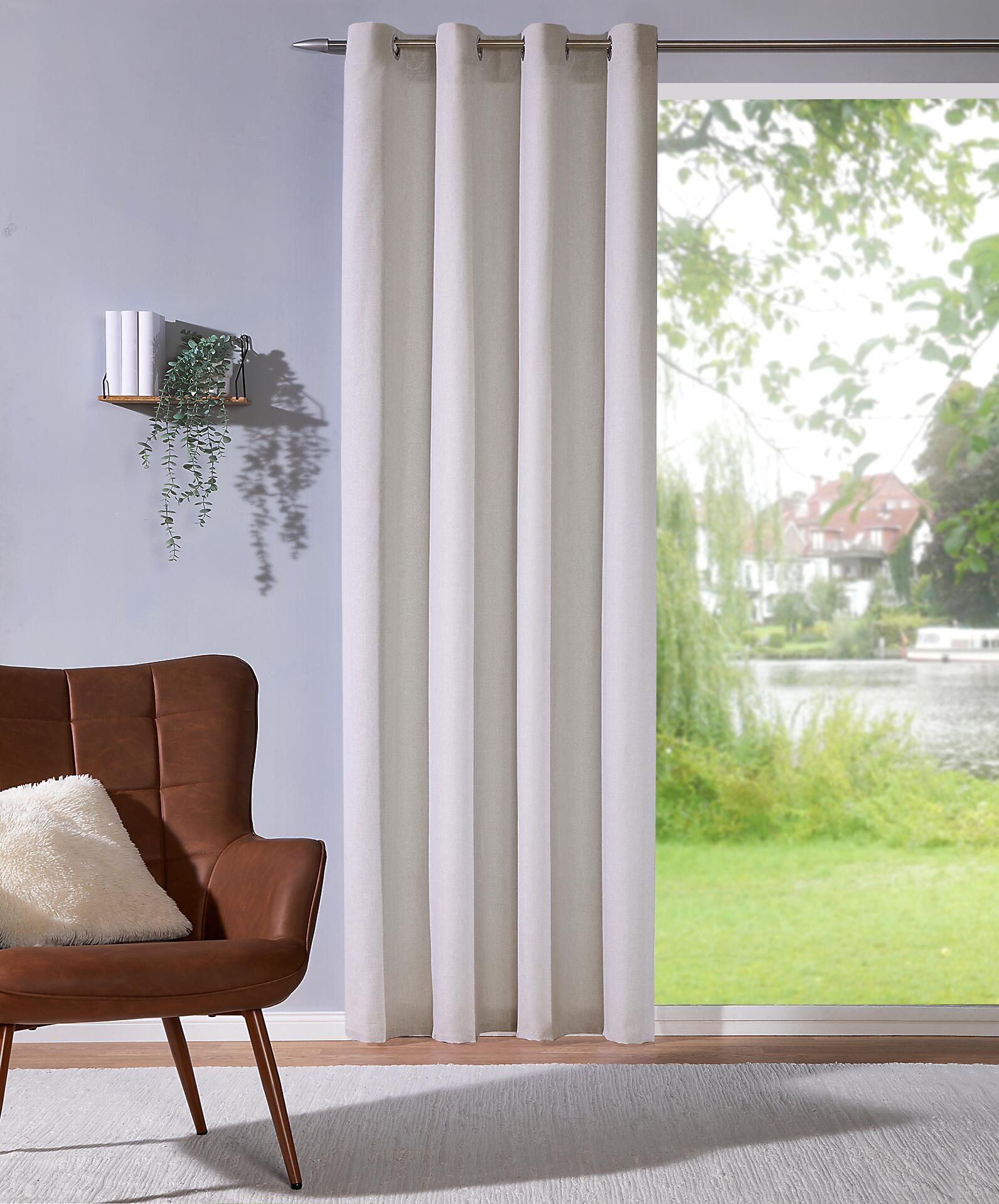 Ösenvorhang Sevilla sand B/L: ca. 135x245 cm