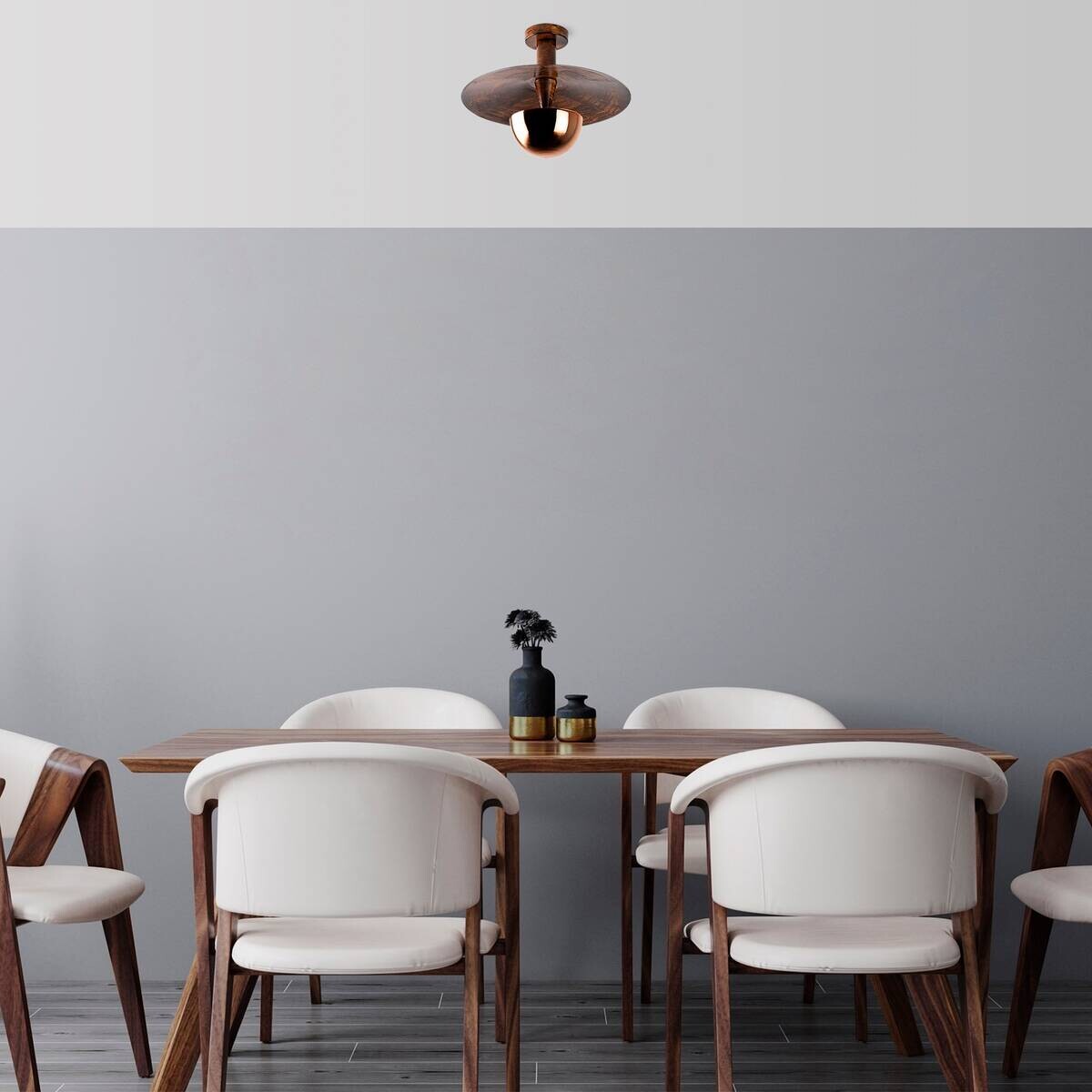 Opviq Deckenleuchte Kurt Kupfer Metall B/H/T/L/D: ca. 38x31x38x38x38 cm G9 1 Brennstellen