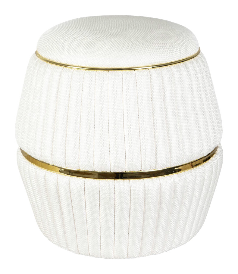 360 Living Hocker Doric 220 elfenbein gold H/D: ca. 53x51,5 cm