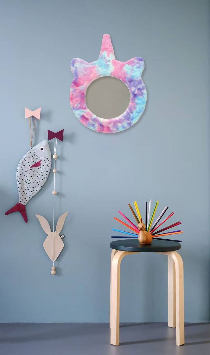 Dekorspiegel Unicorn bunt Plüsch B/H/T: ca. 31x40x2 cm