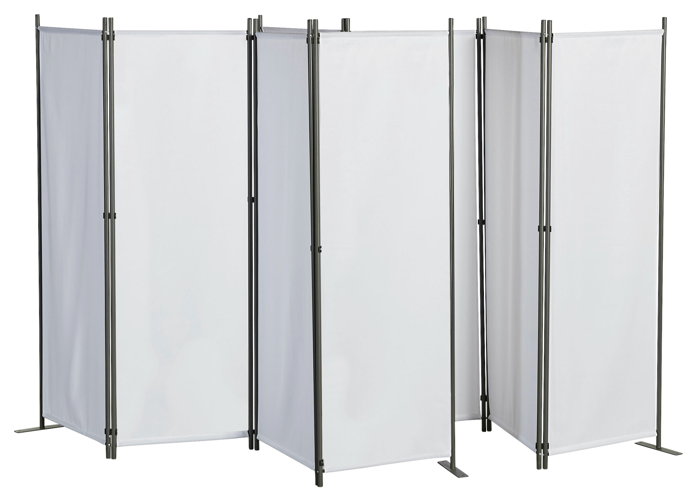 Grasekamp Paravent 4-teilig 2er Set weiß Polyester B/H: ca. 225x170 cm