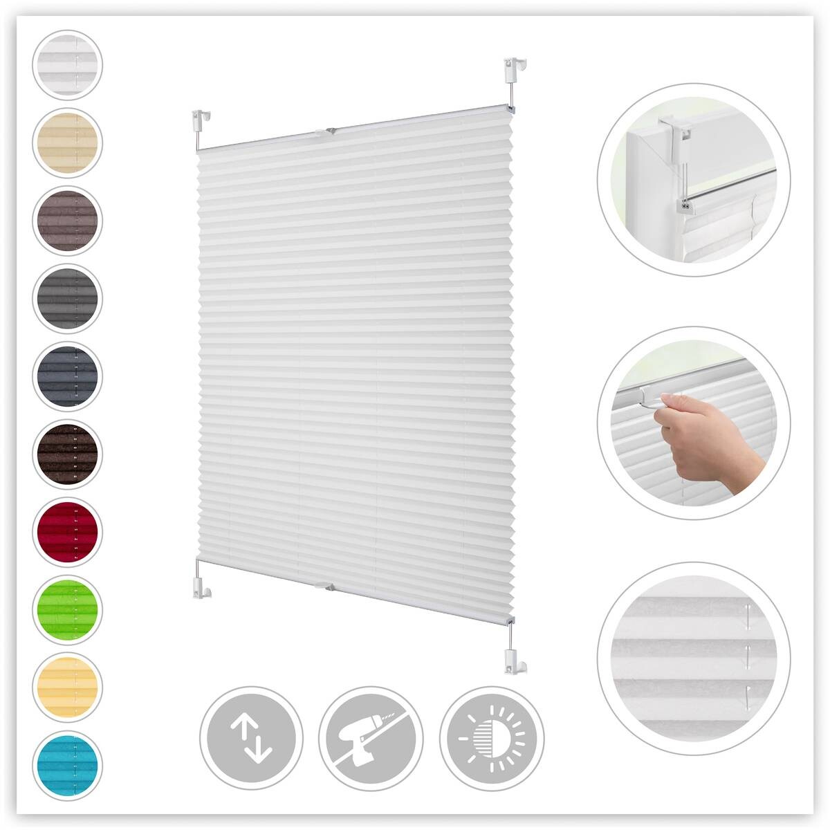 LICHTBLICK Spannplissee weiß B/L: ca. 50x130 cm