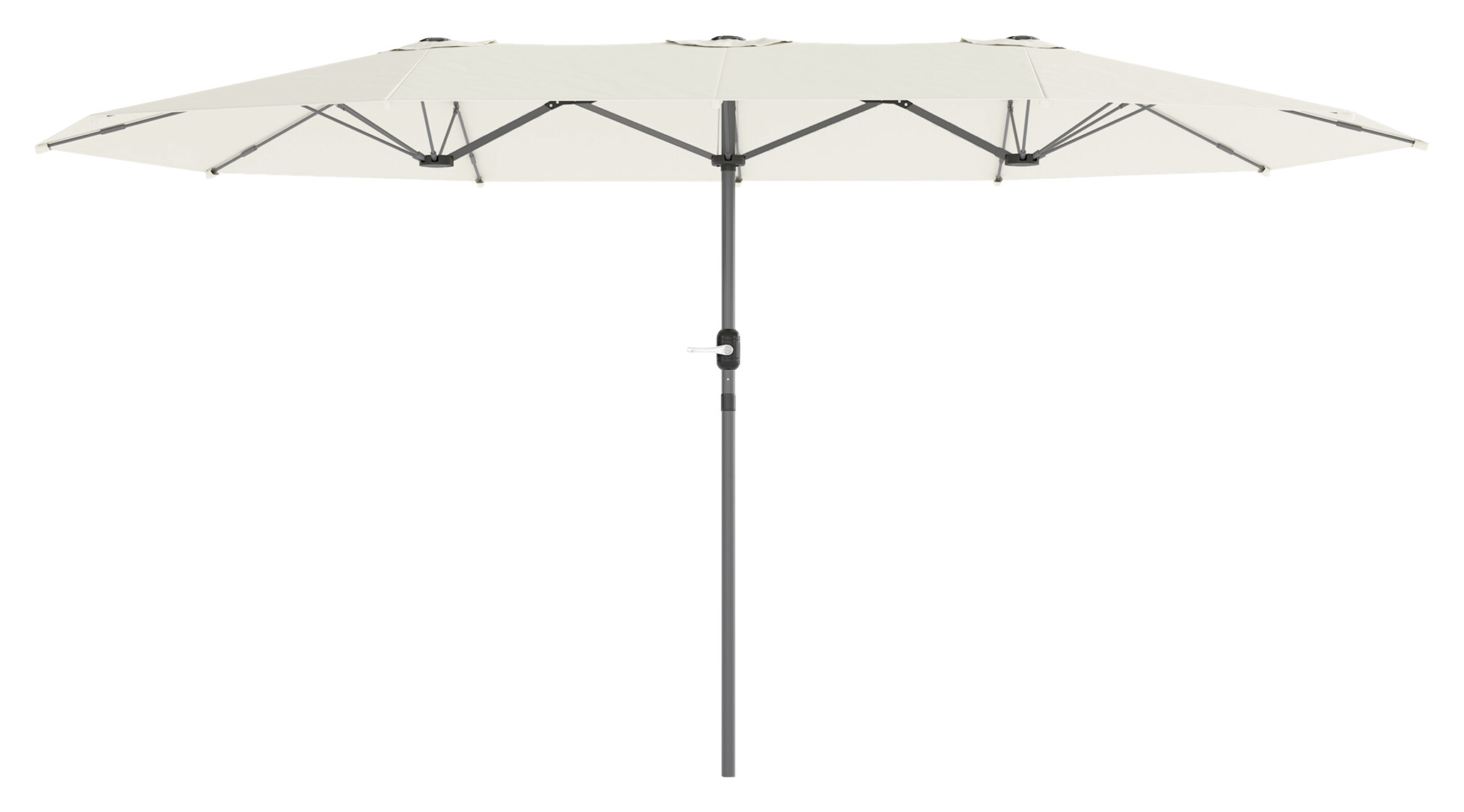 Outsunny Doppelsonnenschirm beige Stahl B/H/L: ca. 260x240x436 cm