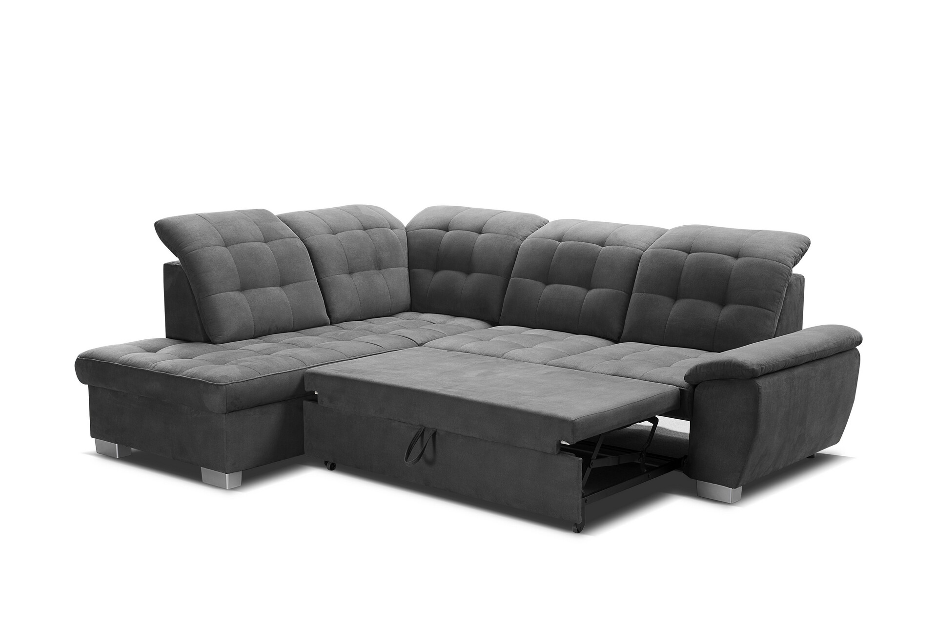 Ecksofa dunkelgrau Microfaser