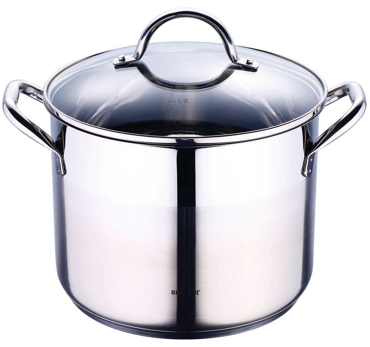 BERGNER Großraumtopf Gourmet silber Edelstahl H/D: ca. 18,5x24 cm