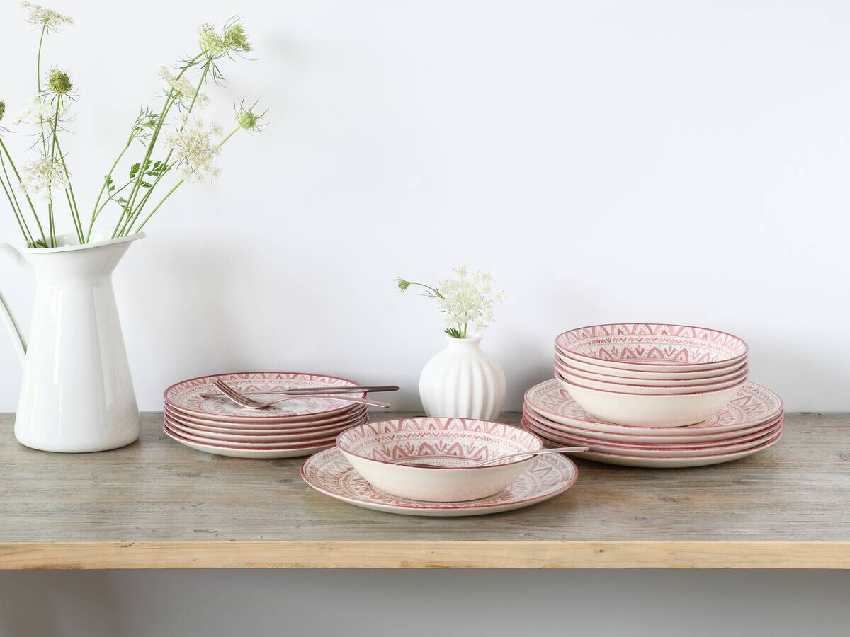 CreaTable Tafelservice Mexico rot Steingut 18 tlg.