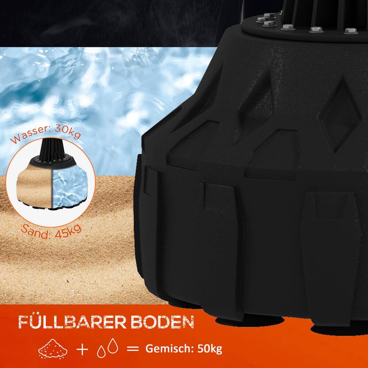 SPORTNOW Fitness-Zubehör schwarz Edelstahl B/H/L: ca. 57x57x175 cm