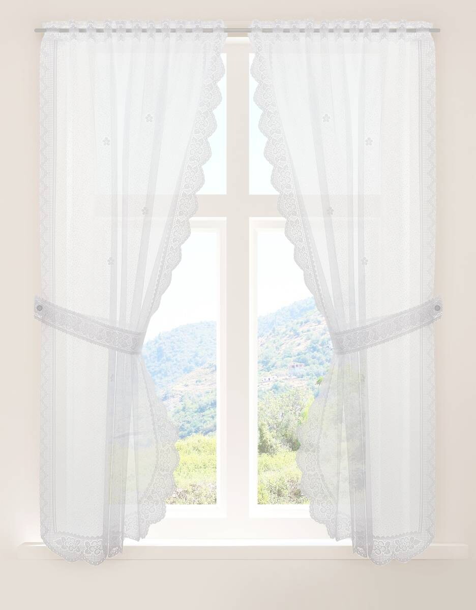 creative lifestyle Landhausgardine Bern weiß B/L: ca. 90x160 cm