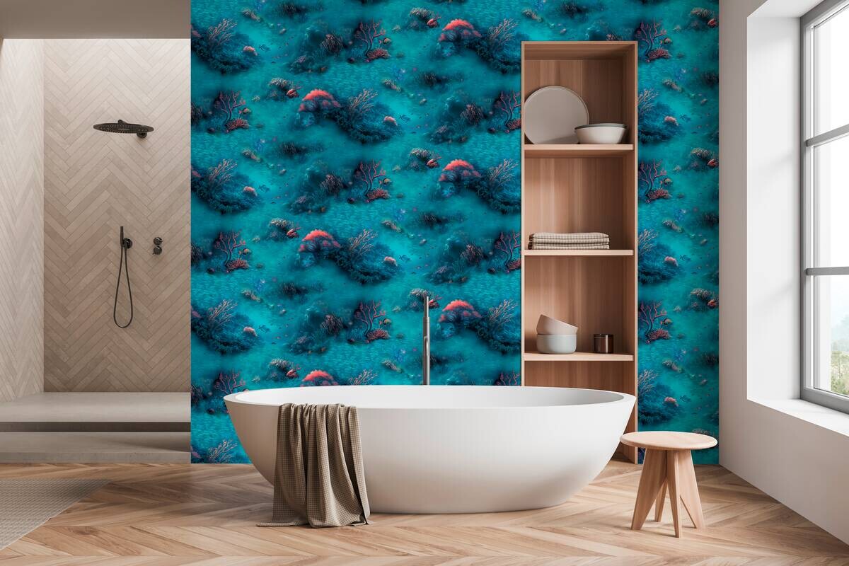 UGEPA Papiertapete blau bunt B/L: ca. 53x1005 cm