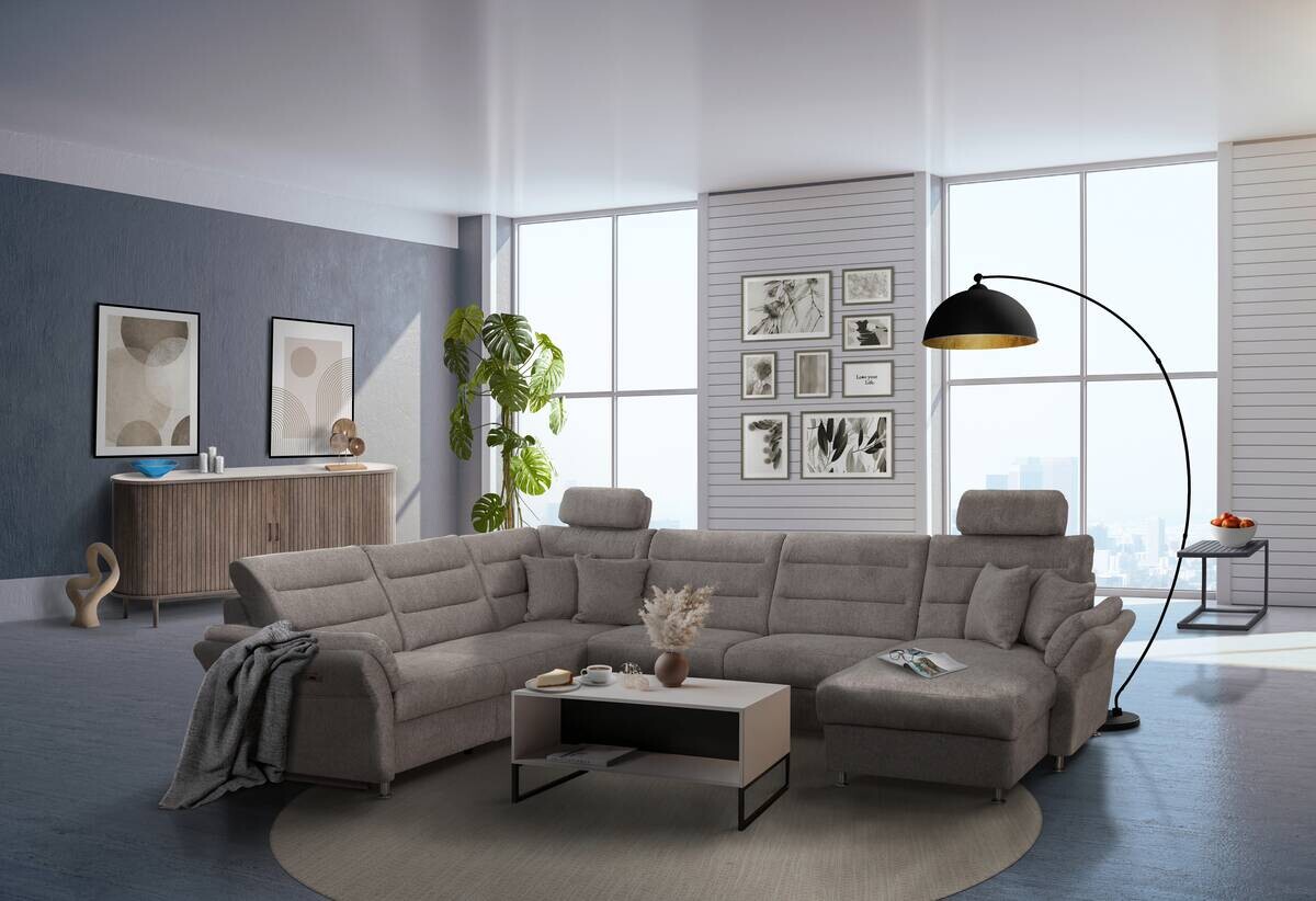 Wohnlandschaft Foreno dunkelgrau Microfaser Microfaser