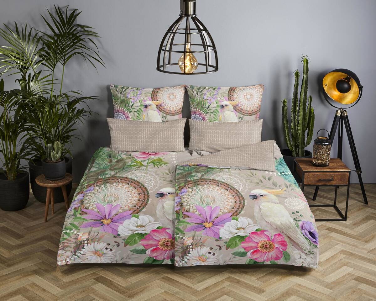 Baumwoll Bettwäsche Indah Satin sand Baumwolle B/L: ca. 135x200 cm